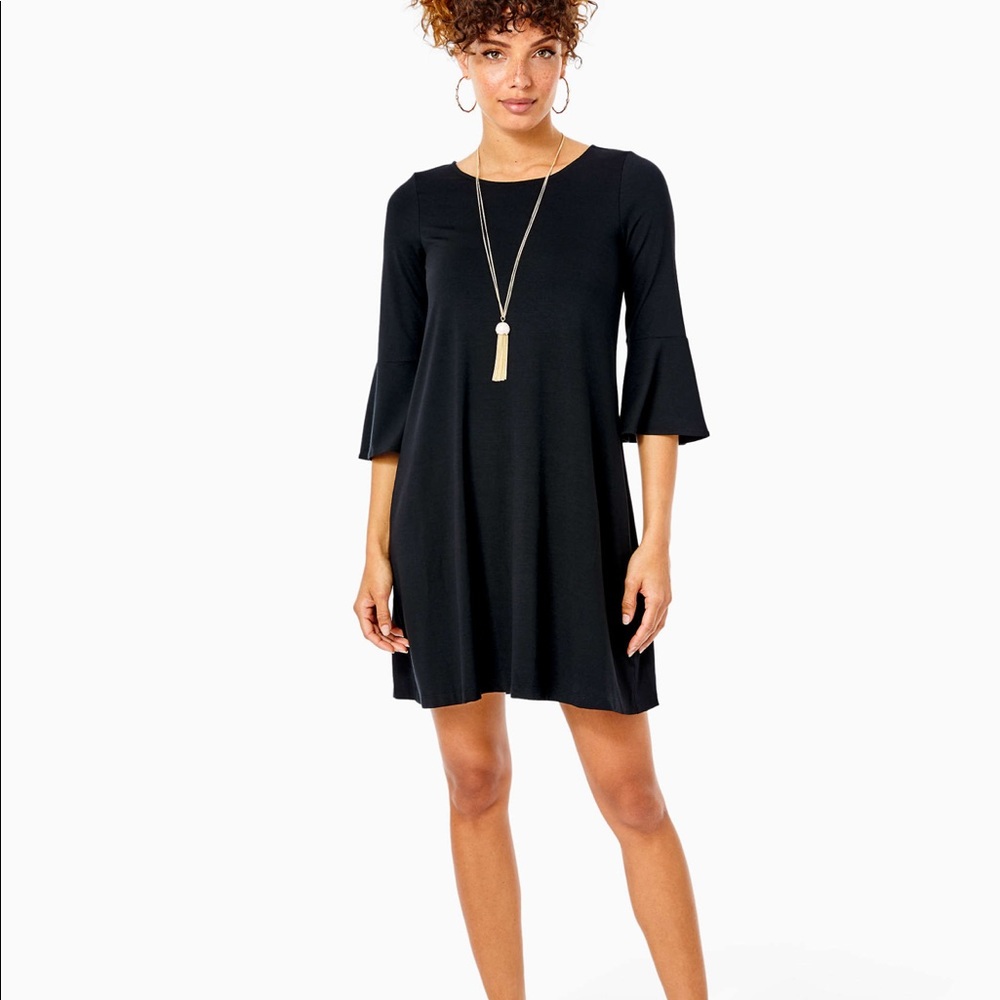 Lilly Pulitzer Black A-Line Bell-Sleeve Dress